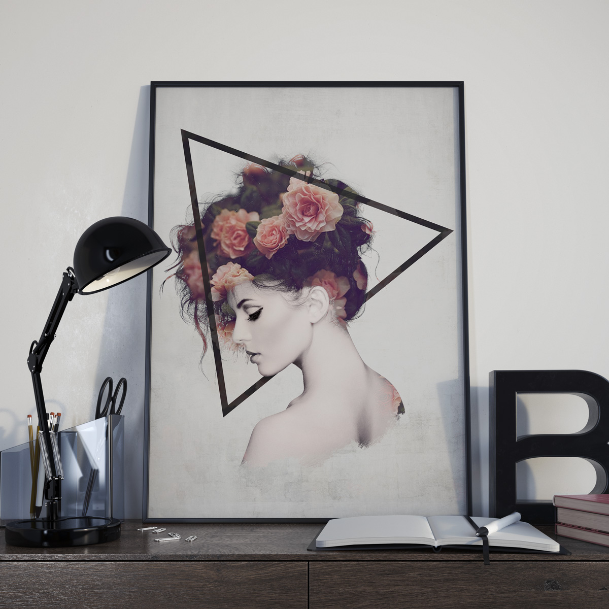 render e grafica milano Poster Art - girl flowers