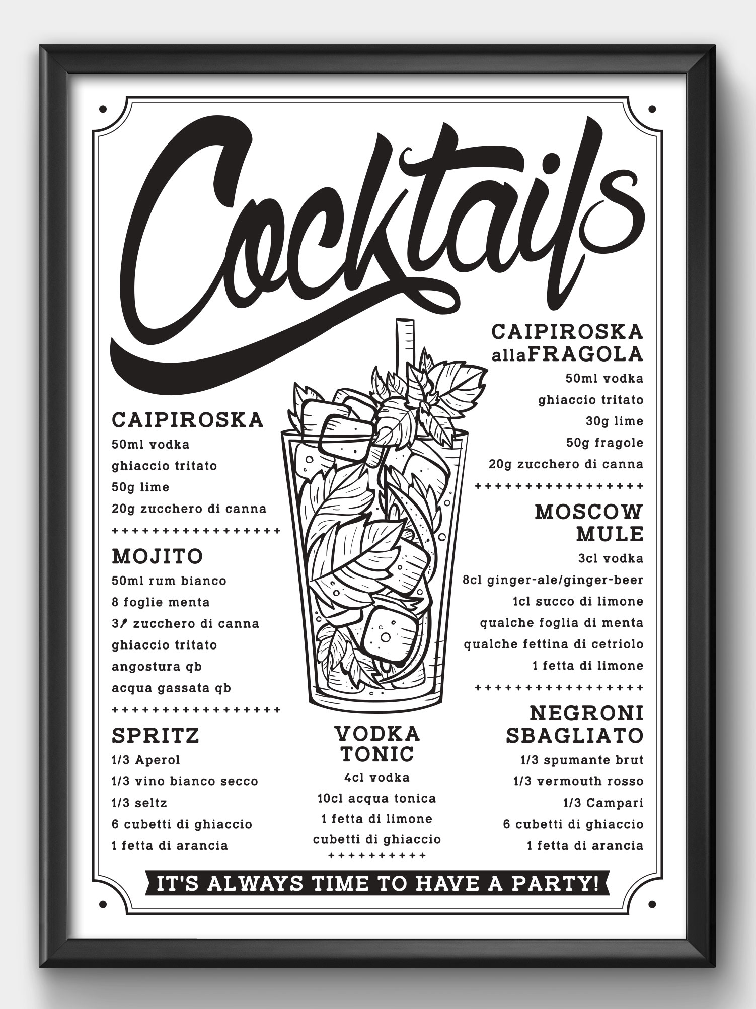 render e grafica milano poster cocktails