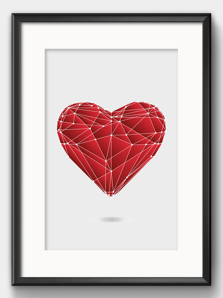 render e grafica milano poster heart
