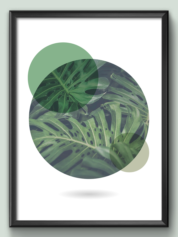 render e grafica milano poster leaf green